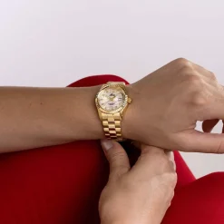 LOTUS Montre Freedom Collection Nacre Blanche cadran doré fond nacre blanche bracelet acier doré Sale