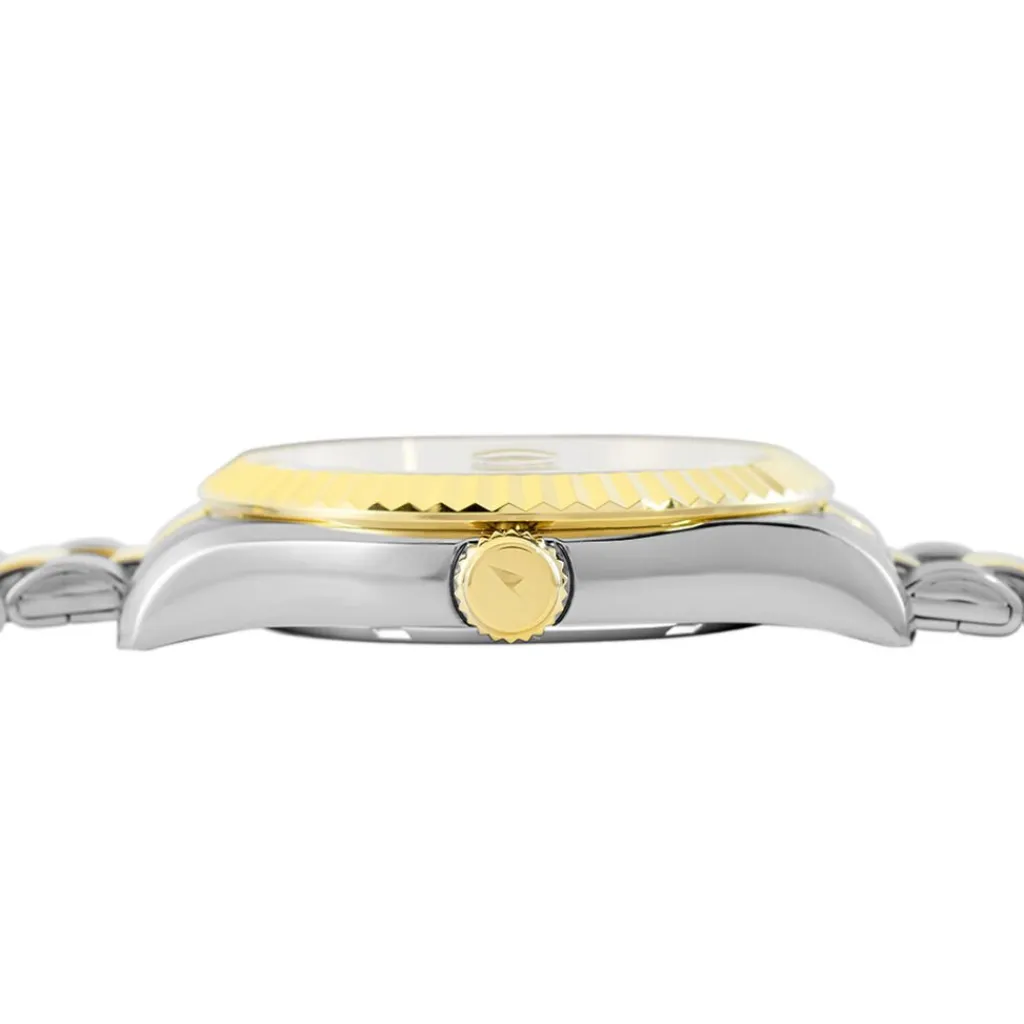 LOTUS Montre Freedom Collection Noir cadran argenté fond noir bracelet acier bicolore Hot