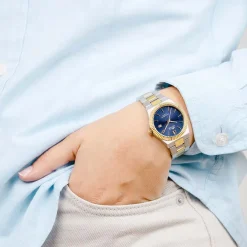 LOTUS Montre Freedom Collection Bleu cadran argenté fond bleu bracelet acier bicolore Sale