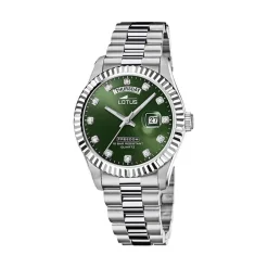 LOTUS Montre Freedom Collection Vert cadran argenté fond vert bracelet acier argenté Clearance