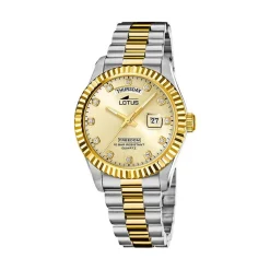 LOTUS Montre Freedom Collection Doré cadran argenté fond doré bracelet acier bicolore Clearance