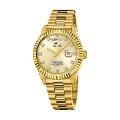 LOTUS Montre Freedom Collection Doré cadran doré fond doré bracelet acier doré Discount
