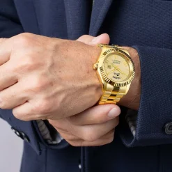 LOTUS Montre Freedom Collection Doré cadran doré fond doré bracelet acier doré New