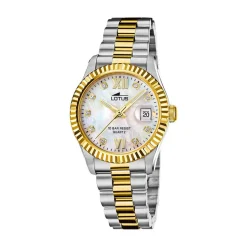 LOTUS Montre Freedom Collection Nacre Blanche cadran bicolore fond nacre blanche bracelet acier bicolore Outlet