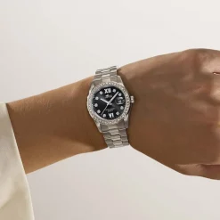 LOTUS Montre Freedom Collection Noir cadran argenté fond noir bracelet acier argenté Discount