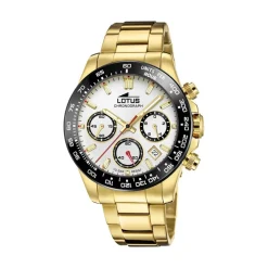 LOTUS Montre Freedom Collection Blanc cadran doré fond blanc bracelet acier doré Hot