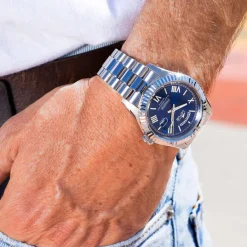 LOTUS Montre Freedom Collection Bleu cadran argenté fond bleu bracelet acier argenté Sale