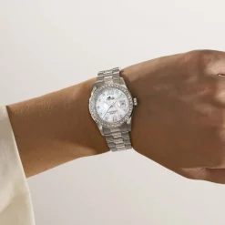 LOTUS Montre Freedom Collection Nacre Blanche cadran argenté fond nacre blanche bracelet acier argenté Online