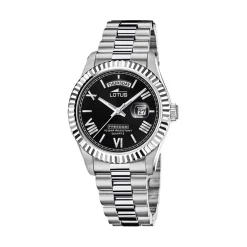 LOTUS Montre Freedom Collection Noir cadran argenté fond noir bracelet acier argenté Best