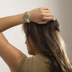 LOTUS Montre Freedom Collection Vert cadran bicolore fond vert bracelet acier bicolore