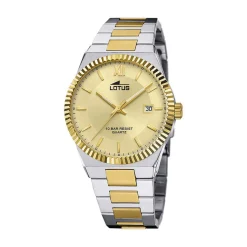 LOTUS Montre Freedom Collection Doré cadran argenté fond doré bracelet acier bicolore Hot