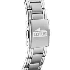 LOTUS Montre Multifunction Noir cadran argenté fond noir bracelet acier argenté Discount