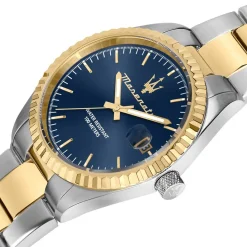 MASERATI Montre Competizione Bleu cadran argenté fond bleu bracelet acier bicolore Sale