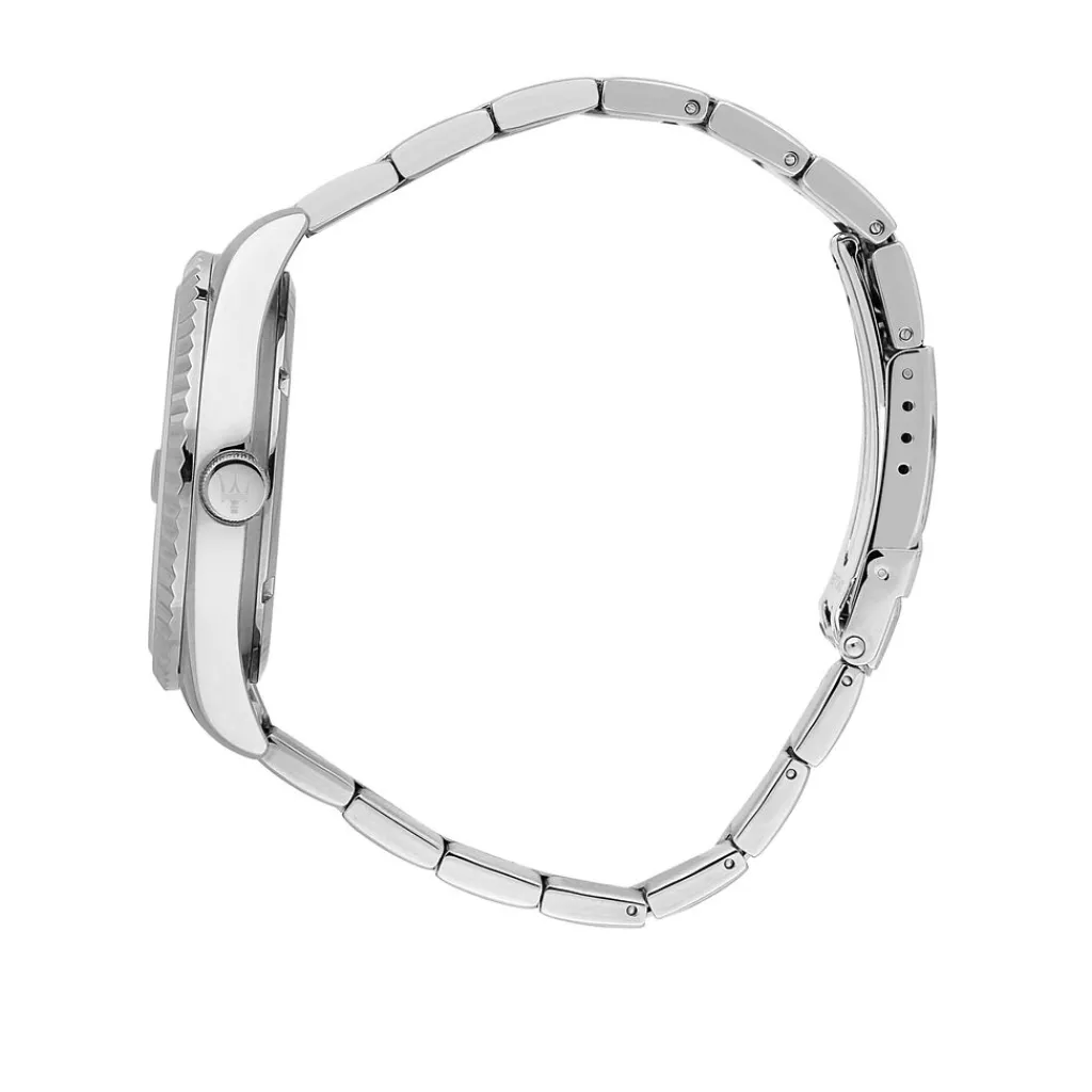 MASERATI Montre Competizione Bleu cadran argenté fond bleu bracelet acier argenté