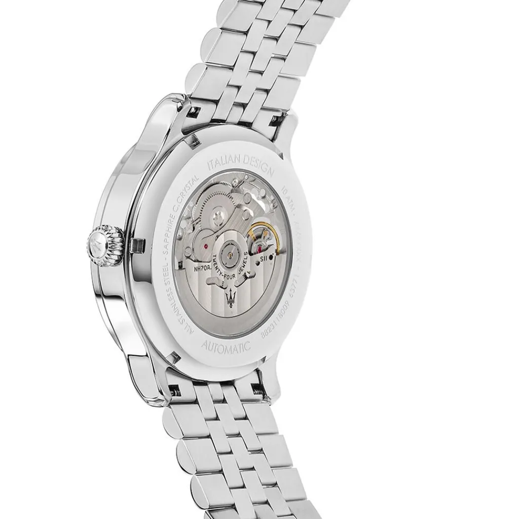 MASERATI Montre Epoca Bleu cadran argenté fond bleu bracelet métal argenté Sale