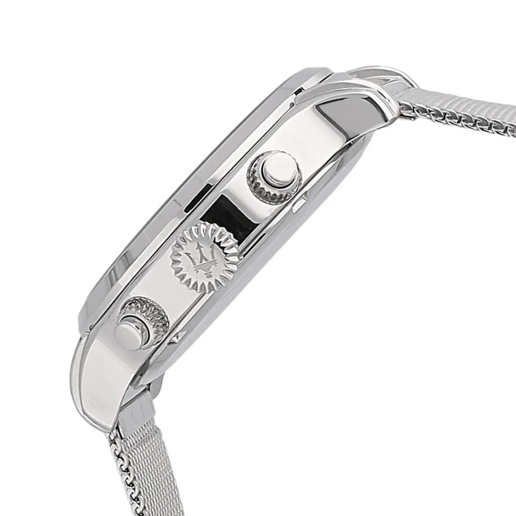 MASERATI Montre Epoca Bleu cadran argenté fond bleu bracelet acier argenté Hot