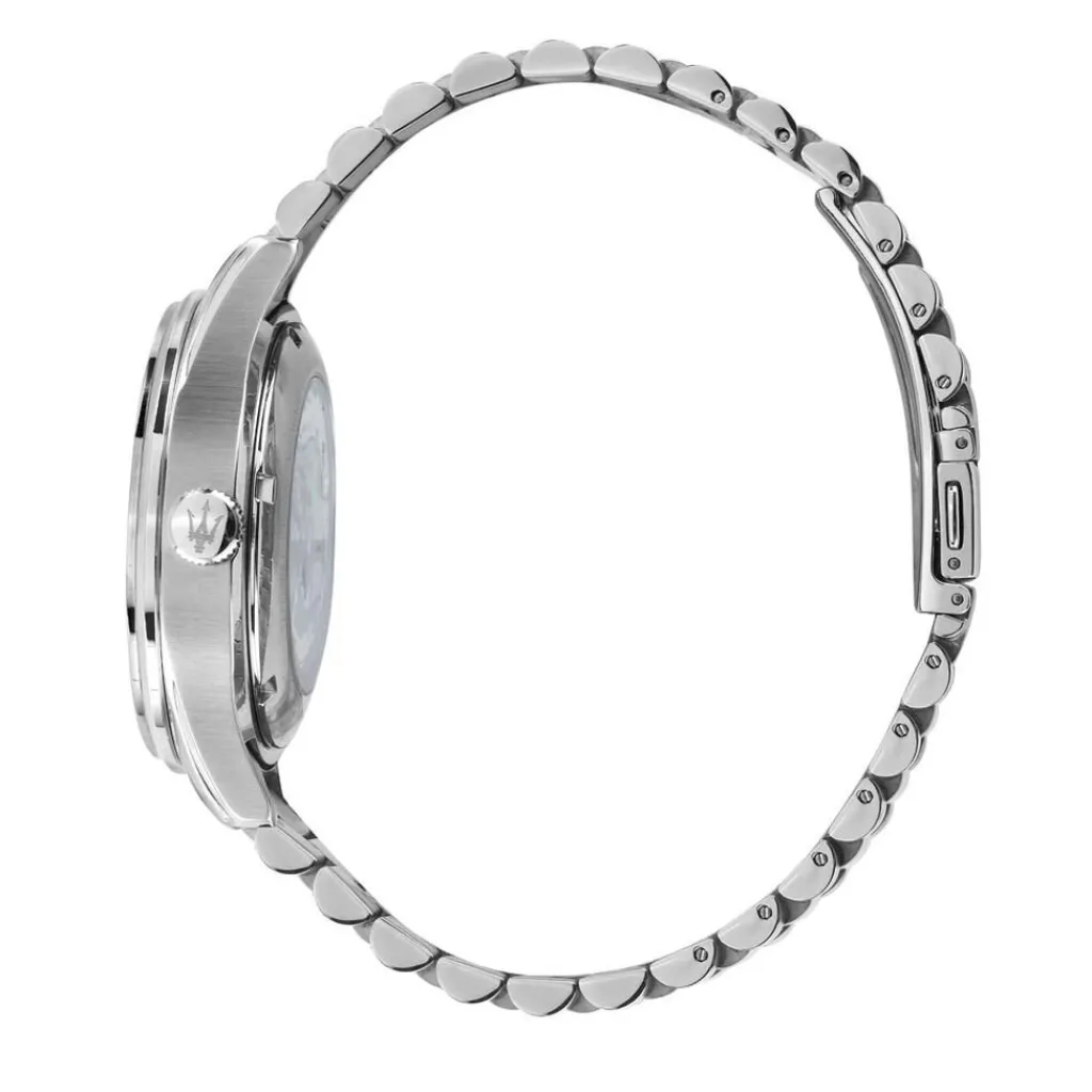 MASERATI Montre Sorpasso Bleu cadran argenté fond bleu bracelet acier argenté Outlet