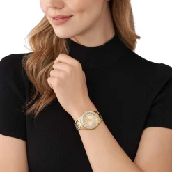 MICHAEL KORS Montre Fossil Harlowe Doré cadran doré fond doré bracelet acier doré Online