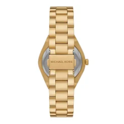 MICHAEL KORS Montre Lennox Blanc cadran doré fond blanc bracelet acier doré Outlet