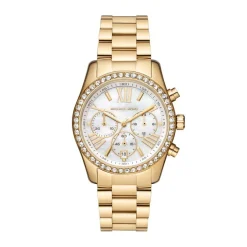 MICHAEL KORS Montre Lexington Blanc diam&egrave;tre 38 blanc doré Outlet