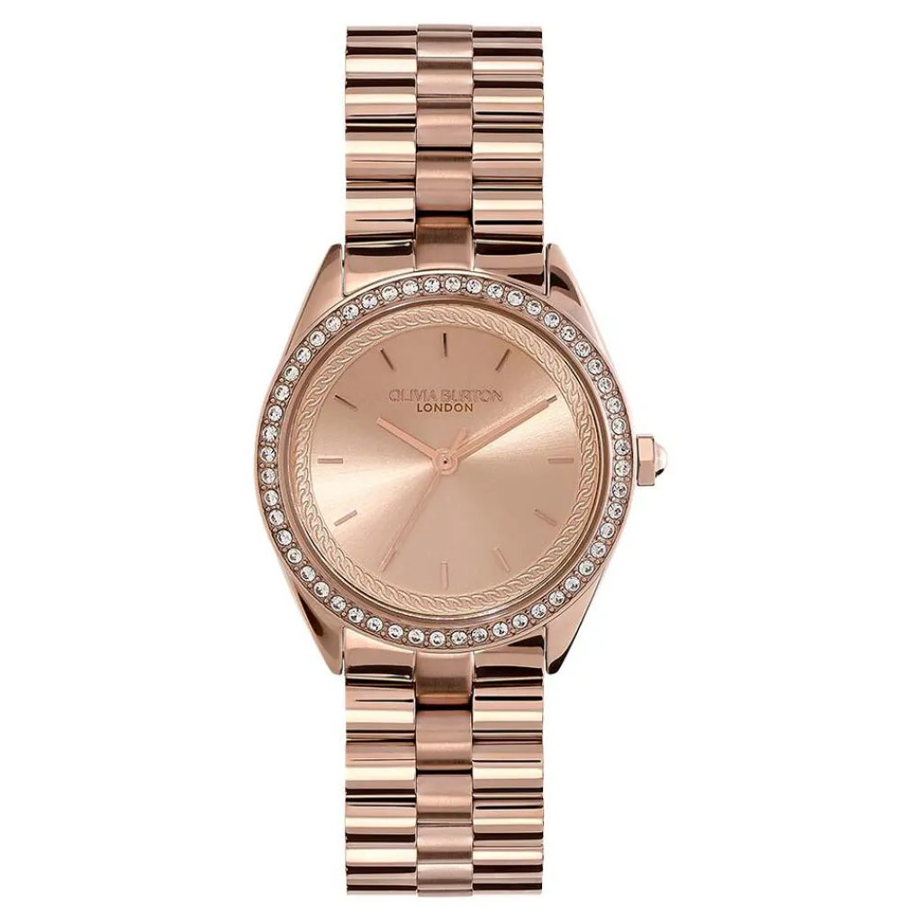 OLIVIA BURTON Montre Bejewelled Rose cadran rose fond rose bracelet acier rose Online