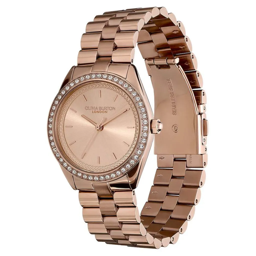 OLIVIA BURTON Montre Bejewelled Rose cadran rose fond rose bracelet acier rose Online