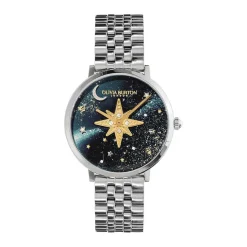 OLIVIA BURTON Montre Celestial Nova Bleu cadran blanc fond bleu bracelet acier blanc Online