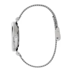 OLIVIA BURTON Montre Minima Bee Rose cadran argenté fond rose bracelet acier blanc Hot