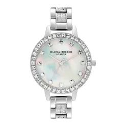 OLIVIA BURTON Montre Treasure Nacre Blanche cadran argenté fond nacre bracelet acier argenté Best