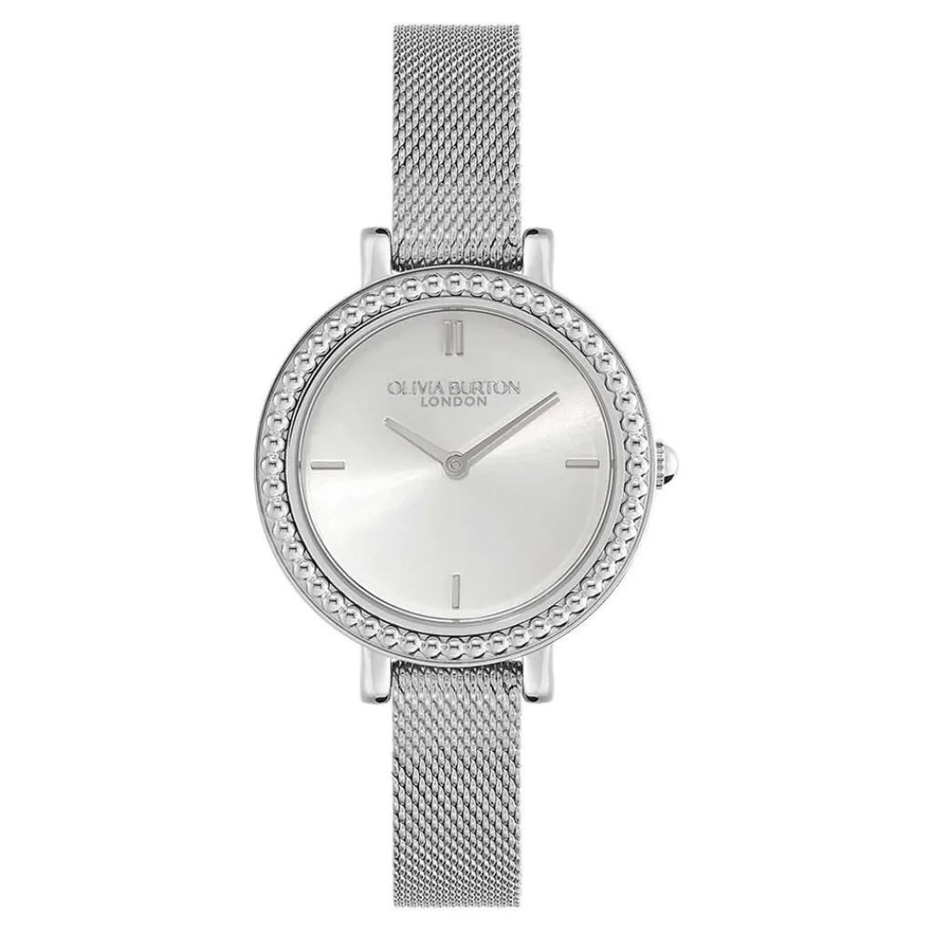 OLIVIA BURTON Montre Vintage Bead Argenté cadran argenté fond argenté bracelet acier argenté Outlet