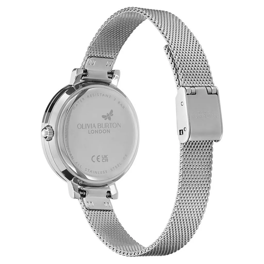 OLIVIA BURTON Montre Vintage Bead Argenté cadran argenté fond argenté bracelet acier argenté Outlet