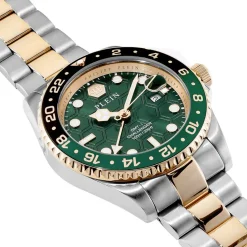PHILIPP PLEIN Montre Gmt-i Challenger Vert cadran bicolore fond vert bracelet acier bicolore Best