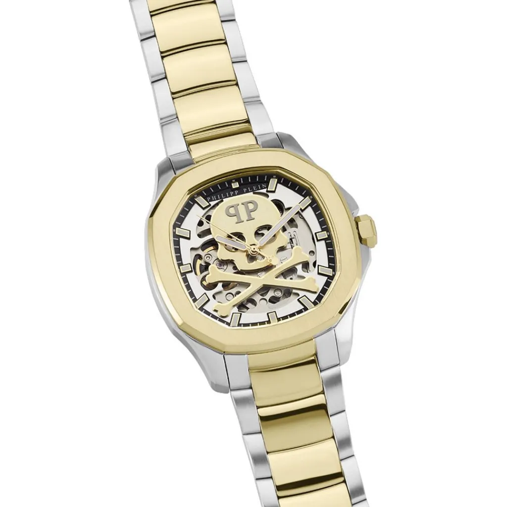 PHILIPP PLEIN Montre High-conic Champagne cadran bicolore fond champagne bracelet acier bicolore Discount