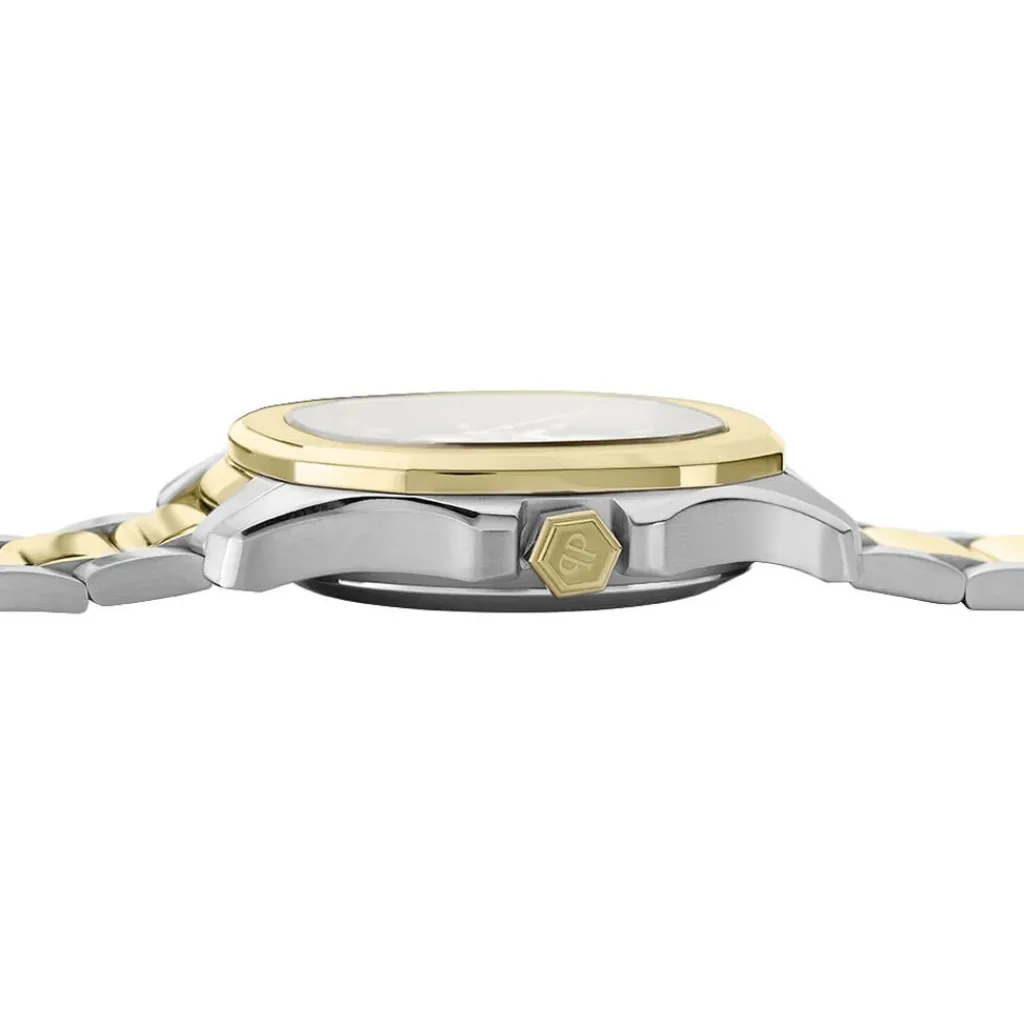 PHILIPP PLEIN Montre High-conic Champagne cadran bicolore fond champagne bracelet acier bicolore Discount