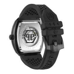 PHILIPP PLEIN Montre High-conic Noir cadran noir fond noir bracelet silicone noir New