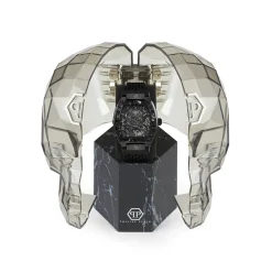 PHILIPP PLEIN Montre High-conic Noir cadran noir fond noir bracelet silicone noir New