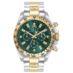 PHILIPP PLEIN Montre Nobile Vert cadran bicolore fond vert bracelet acier bicolore Online