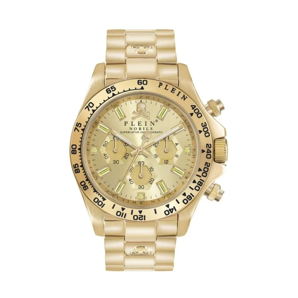 PHILIPP PLEIN Montre Nobile Doré cadran doré fond doré bracelet acier doré Discount