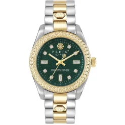 PHILIPP PLEIN Montre Queen Vert cadran bicolore fond vert bracelet acier bicolore Outlet