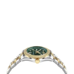 PHILIPP PLEIN Montre Queen Vert cadran bicolore fond vert bracelet acier bicolore Outlet