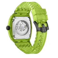 PHILIPP PLEIN Montre The $keleton Crystal Noir cadran vert fond noir bracelet résine vert