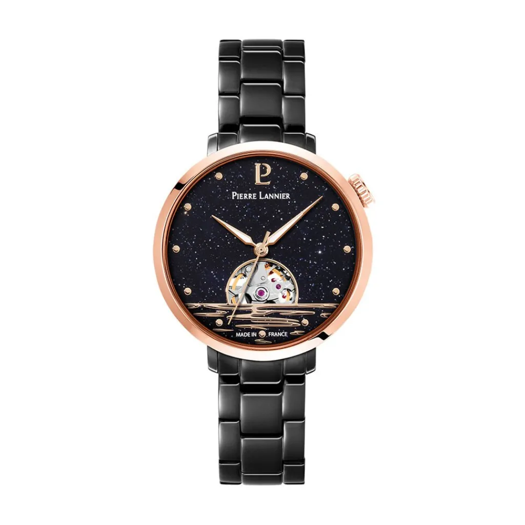 PIERRE LANNIER Montre Australe Noir cadran noir fond noir bracelet acier noir Outlet