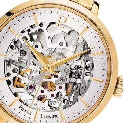 PIERRE LANNIER Montre Automatique 35 Argenté cadran doré fond argenté bracelet acier doré Clearance