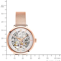 PIERRE LANNIER Montre Automatique 35 Argent cadran doré rose fond argenté bracelet acier doré rose Sale