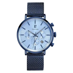 PIERRE LANNIER Montre Baron Bleu cadran bleu fond bleu bracelet acier bleu Best
