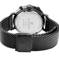 PIERRE LANNIER Montre Baron Noir cadran noir fond noir bracelet acier noir Online