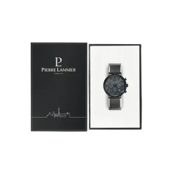 PIERRE LANNIER Montre Baron Noir cadran noir fond noir bracelet acier noir Online
