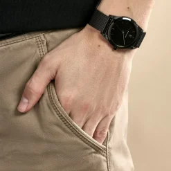 PIERRE LANNIER Montre Candide Noir cadran noir fond noir bracelet acier noir Sale