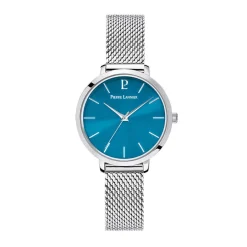 PIERRE LANNIER Montre Chouquette Bleu cadran argenté fond bleu bracelet acier argenté Online