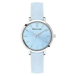 PIERRE LANNIER Montre Chouquette Bleu Sky cadran argenté fond bleu sky bracelet cuir de veau bleu sky Clearance